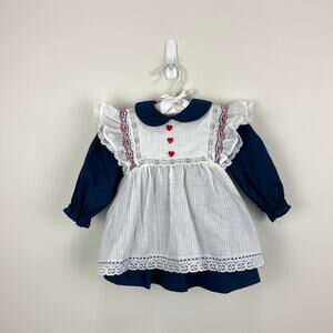 Vintage Polly Flinders Lace Pinafore Dress 18 Months